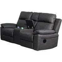 Huntington 2-Seater Electric Recliner Sofa with Console - Dark Grey