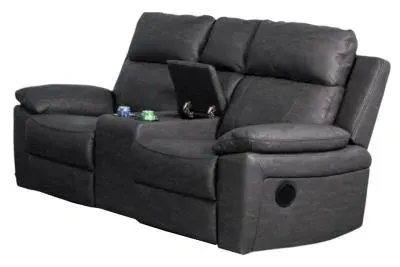 Huntington 2-Seater Electric Recliner Sofa with Console - Dark Grey