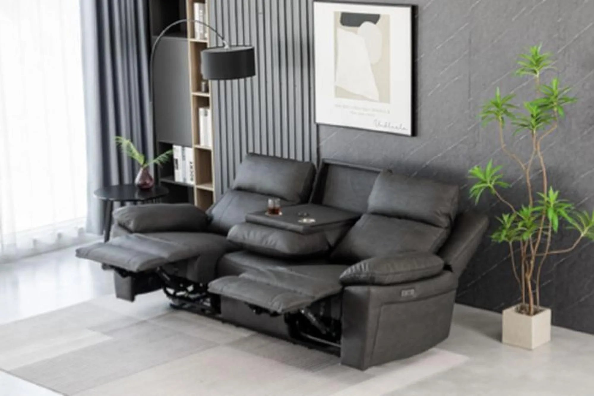 Huntington 3-Seater Electric Recliner Sofa - Dark Grey