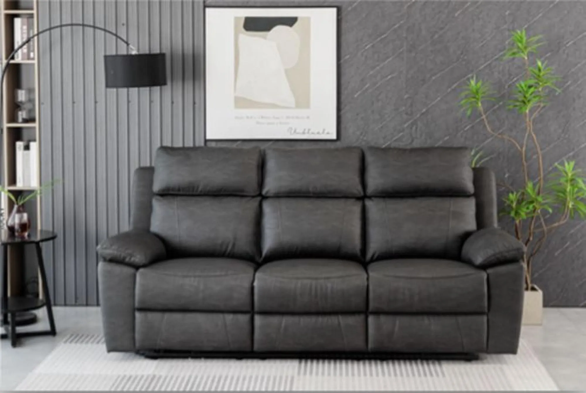 Huntington 3-Seater Electric Recliner Sofa - Dark Grey
