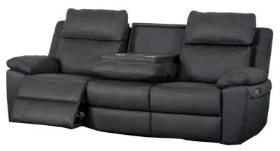 Huntington 3-Seater Electric Recliner Sofa - Dark Grey