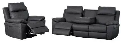Huntington 3+1+1 Electric Recliner Sofa Suite - Dark Grey