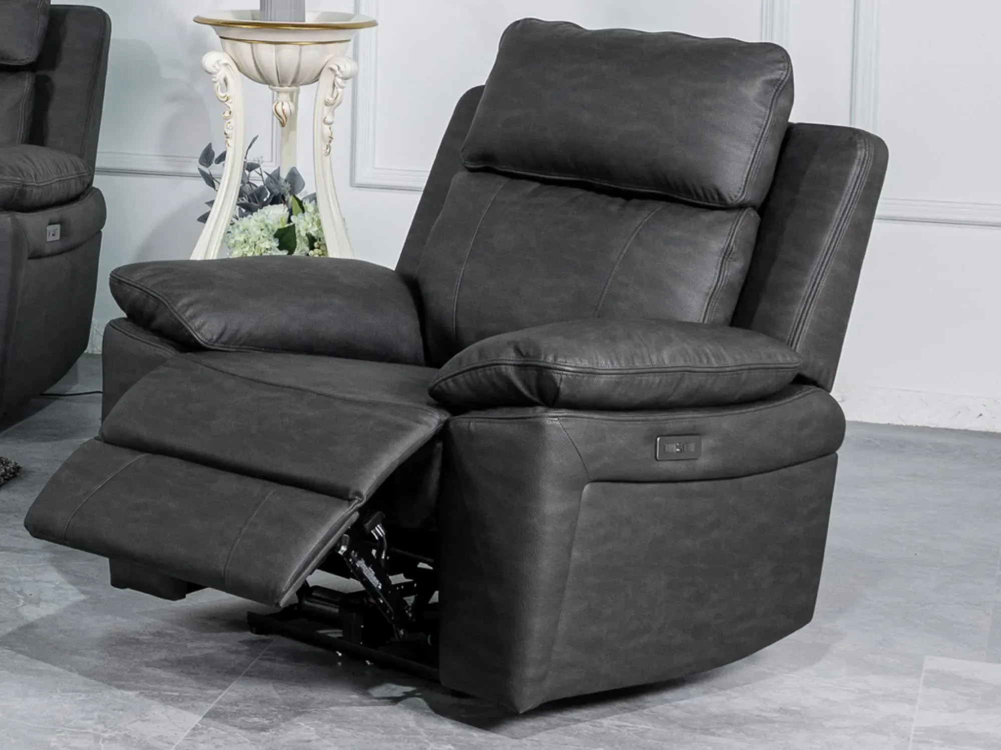 Huntington Electric Recliner Armchair - Dark Grey