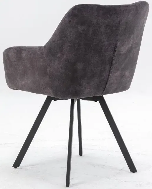 Jade Dining Armchair - Charcoal, Velvet