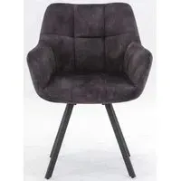Jade Dining Armchair - Charcoal, Velvet