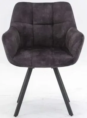 Jade Dining Armchair - Charcoal, Velvet image