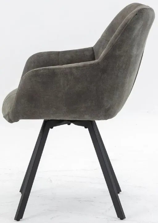 Jade Dining Armchair - Olive, Velvet