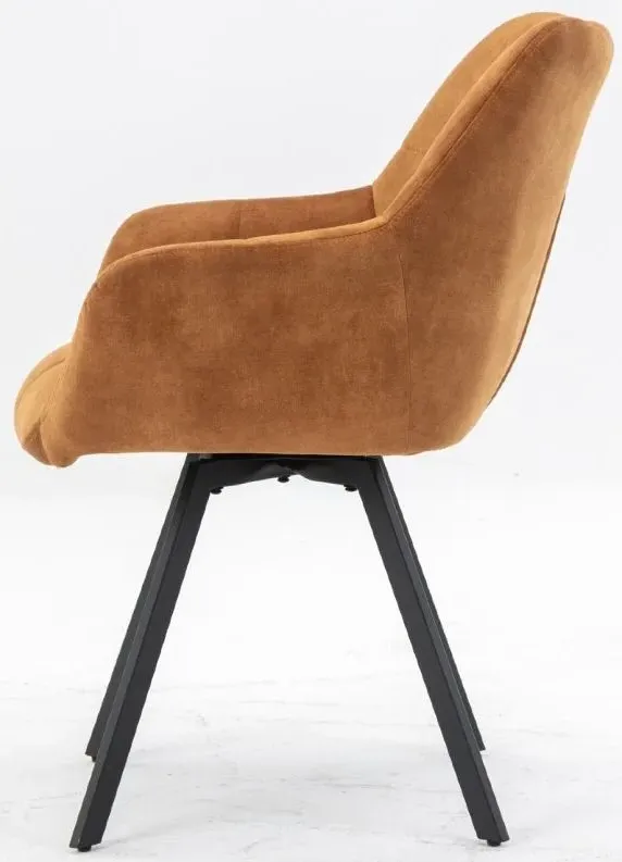 Jade Dining Armchair - Rust, Velvet