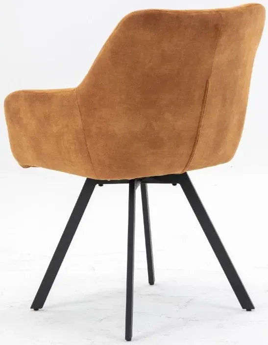 Jade Dining Armchair - Rust, Velvet
