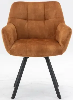 Jade Dining Armchair - Rust, Velvet