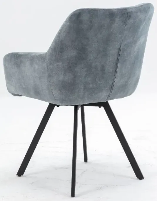 Jade Dining Armchair - Stone Blue, Velvet