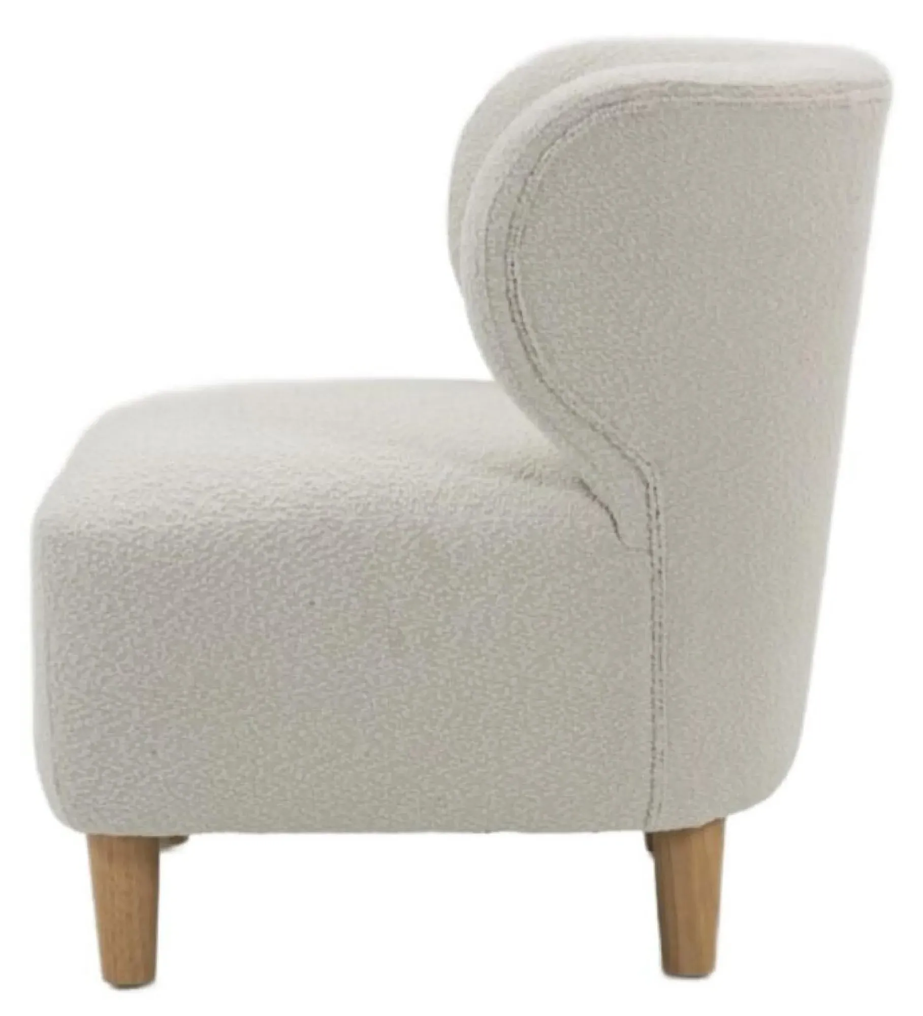 Josie Armless Accent Chair - White, Fabric