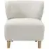 Josie Armless Accent Chair - White, Fabric