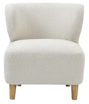 Josie Armless Accent Chair - White, Fabric
