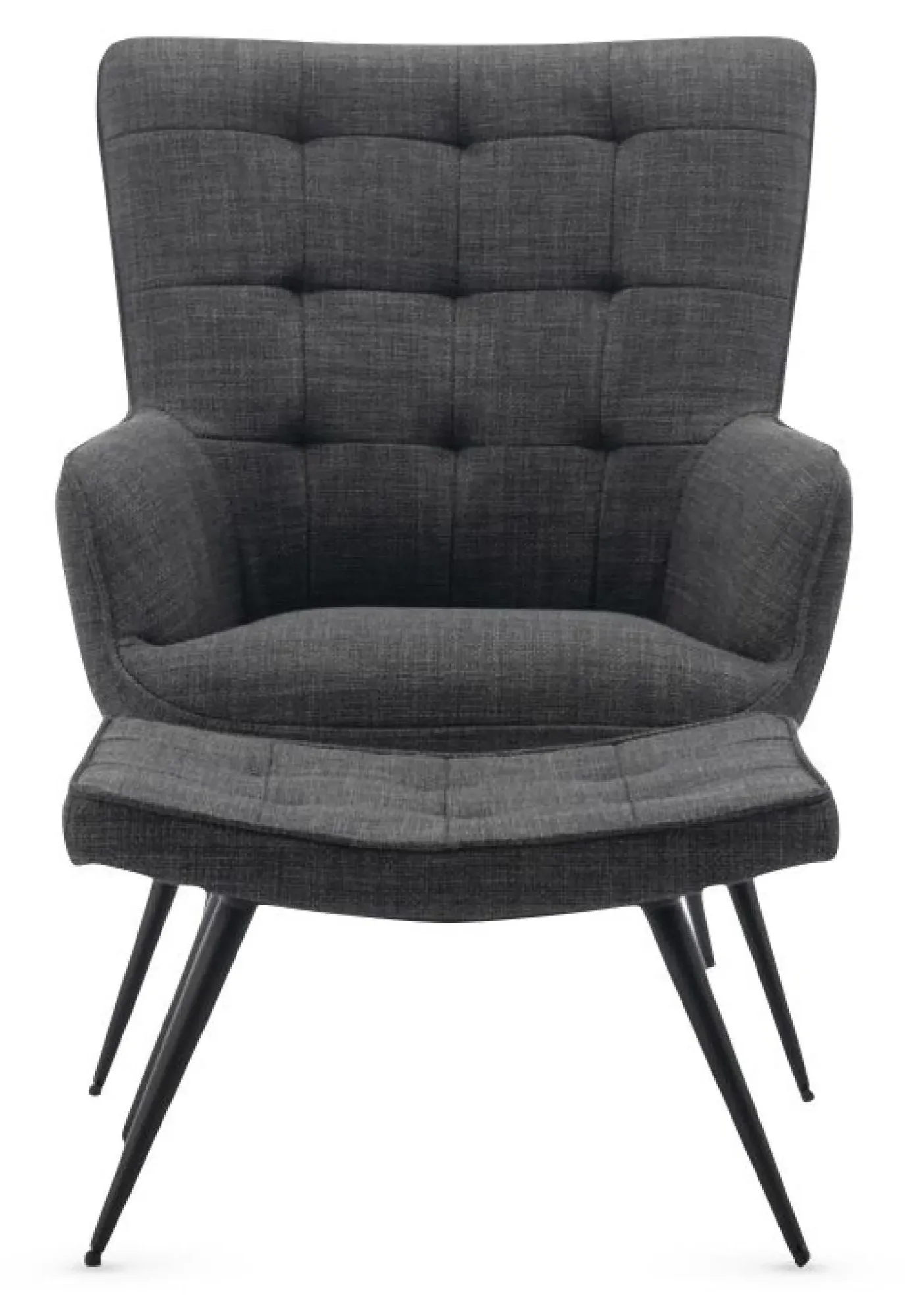 Katelyn Armchair with Footstool - Grey, Fabric