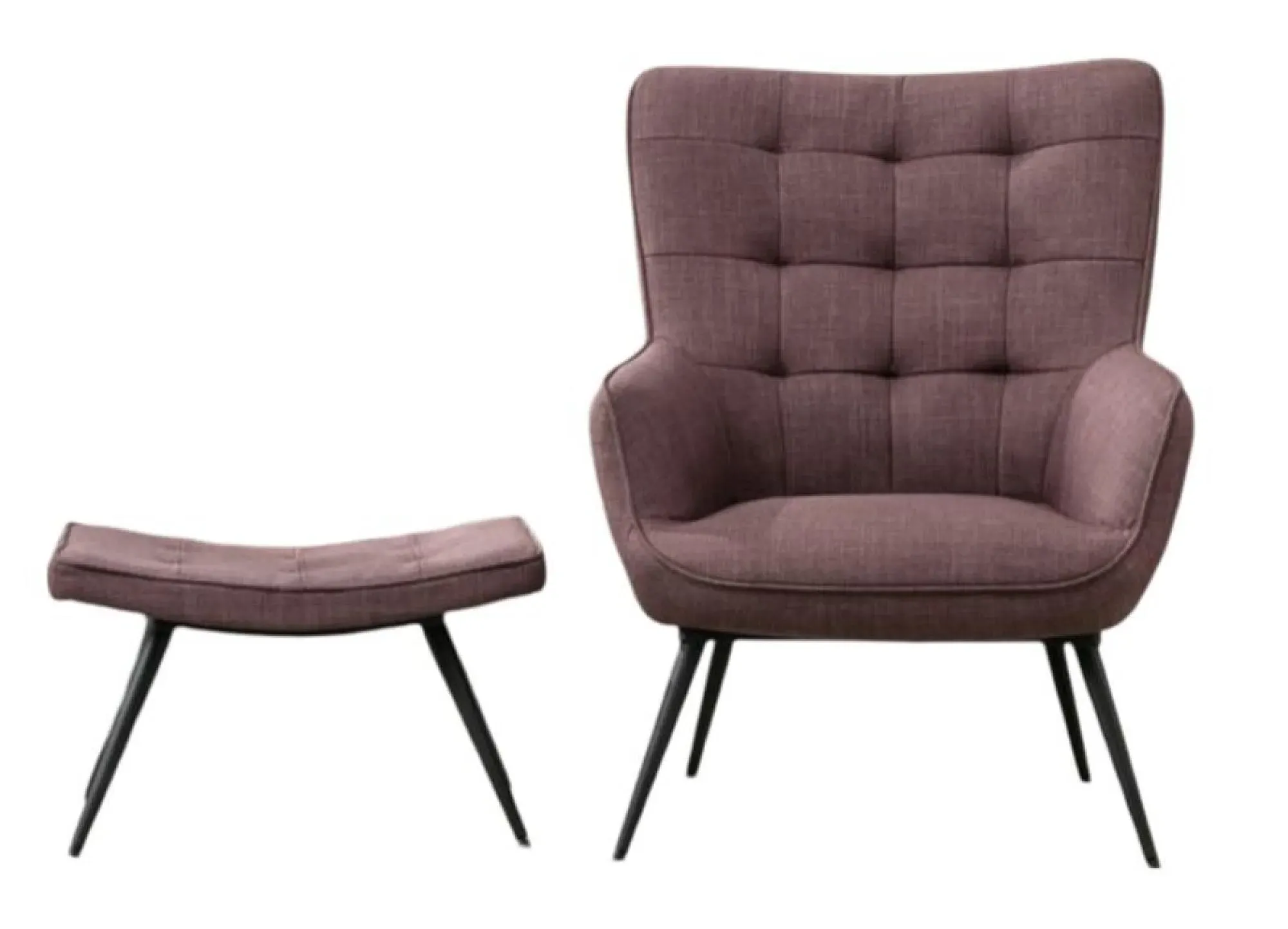 Katelyn Armchair with Footstool - Mulberry, Fabric