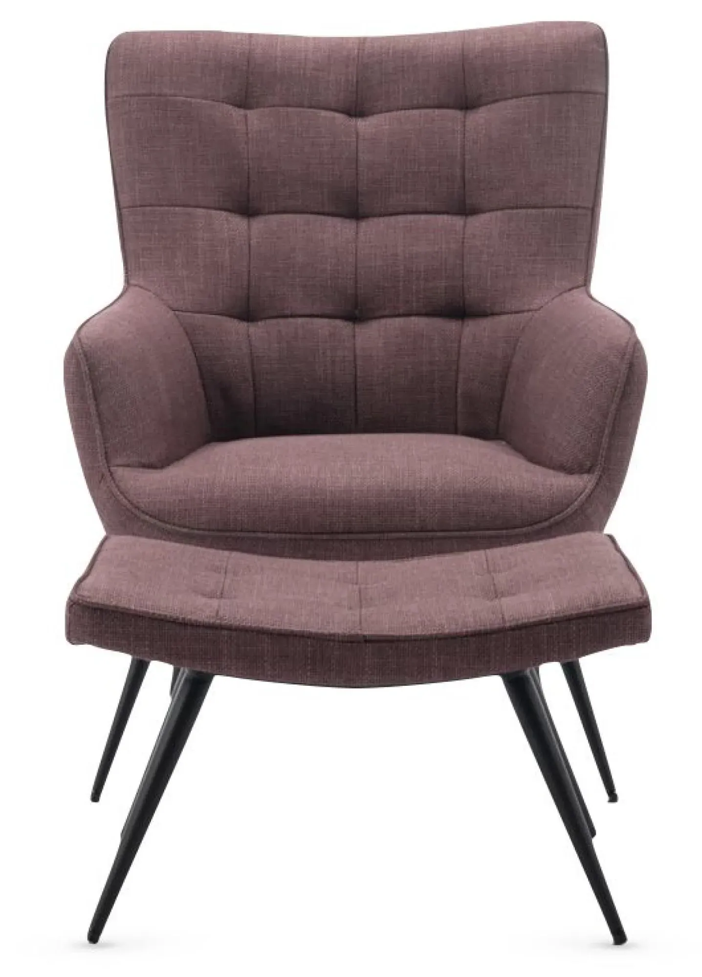 Katelyn Armchair with Footstool - Mulberry, Fabric