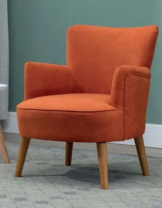 Keira Fabric Armchair - Sunburnt Orange