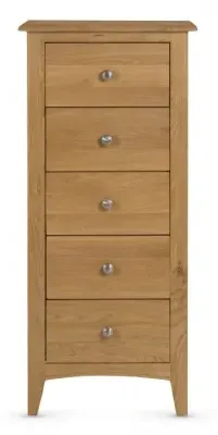 Kilkenny 5 Drawer Tall Chest - Oak image