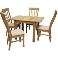 Kilmore 2-4 Seater Extendable Dining Set with 4 Chairs - Oak