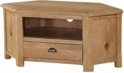 Kilmore Corner 1 Drawer TV Unit - Rustic Oak