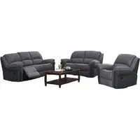 Kingston Recliner Sofa Suite - Grey, Fabric