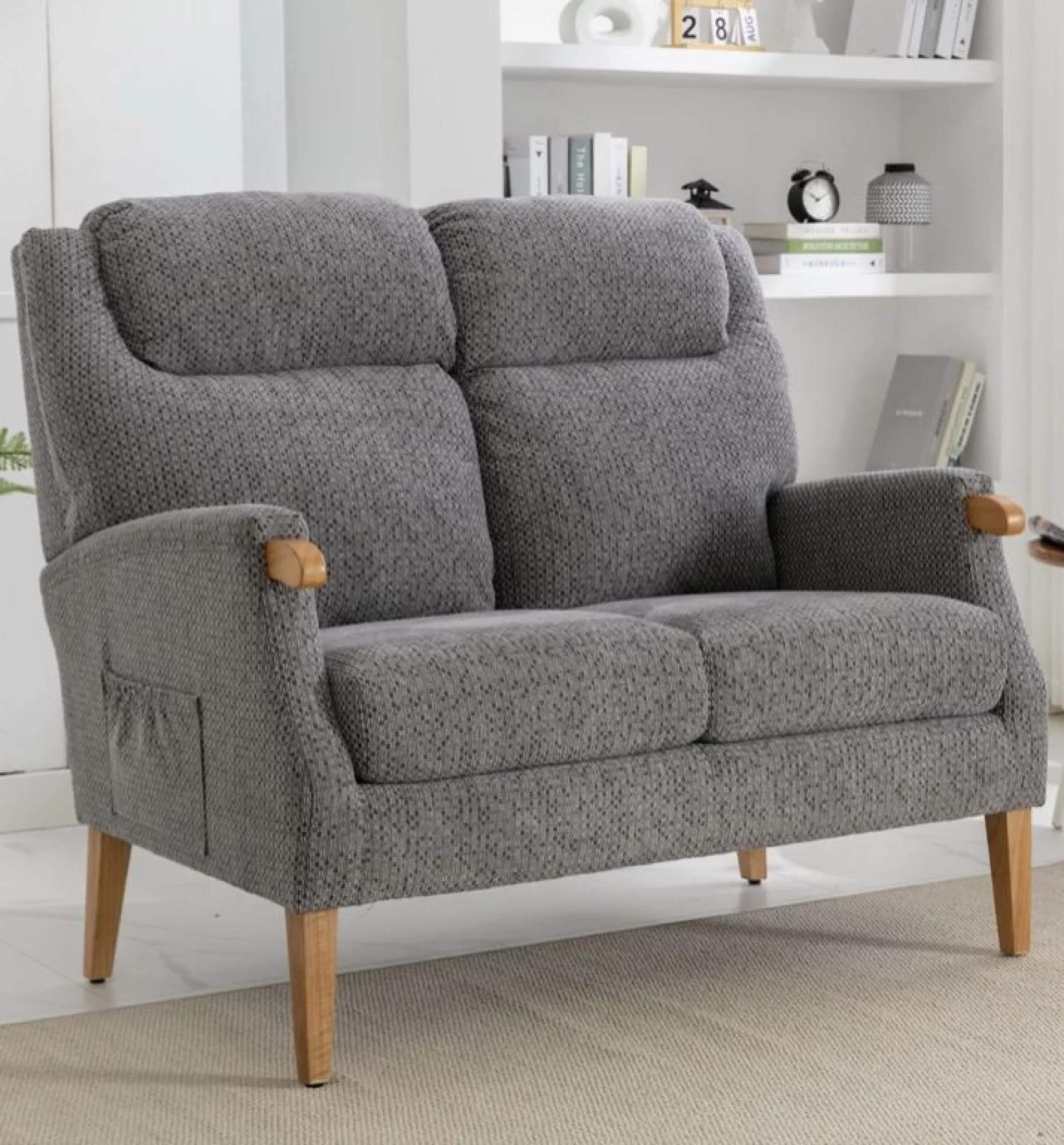 Lisbon 2-Seater Sofa - Steel Blue, Fabric