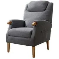 Lisbon Fireside Armchair - Grey, Fabric