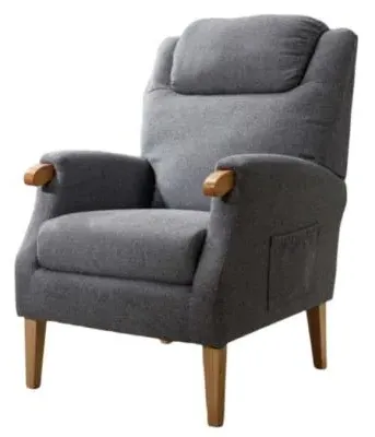 Lisbon Fireside Armchair - Grey, Fabric image