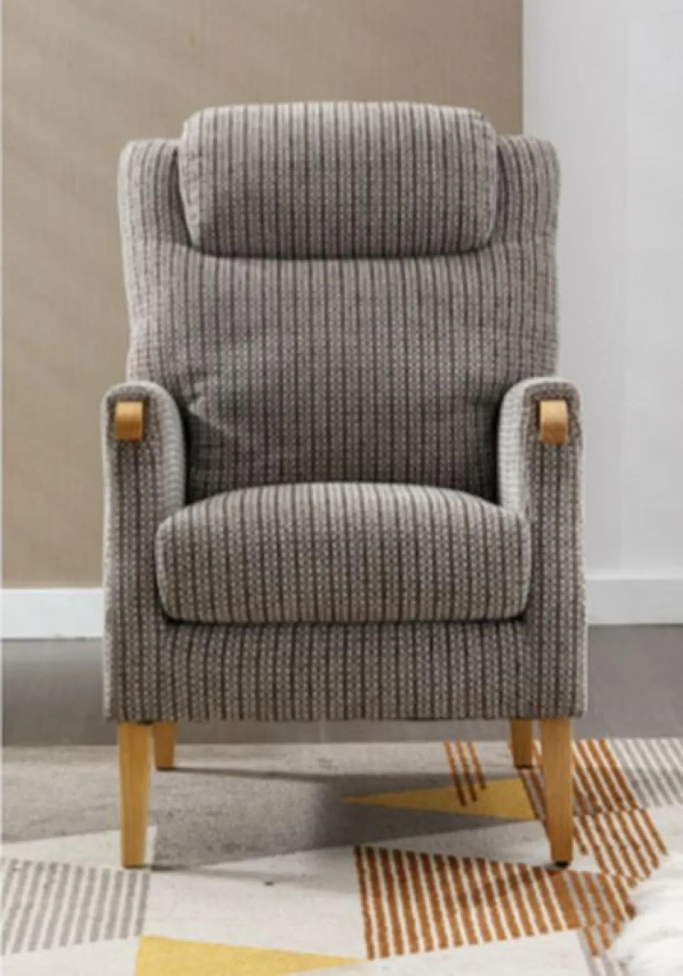 Lisbon Fireside Armchair - Latte, Fabric