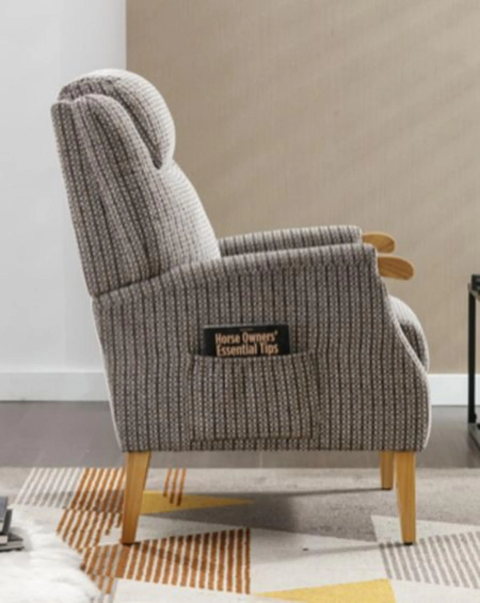 Lisbon Fireside Armchair - Latte, Fabric