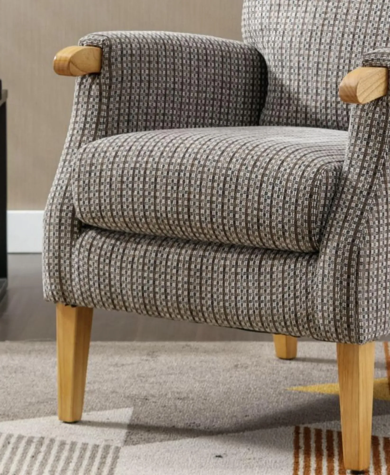 Lisbon Fireside Armchair - Latte, Fabric