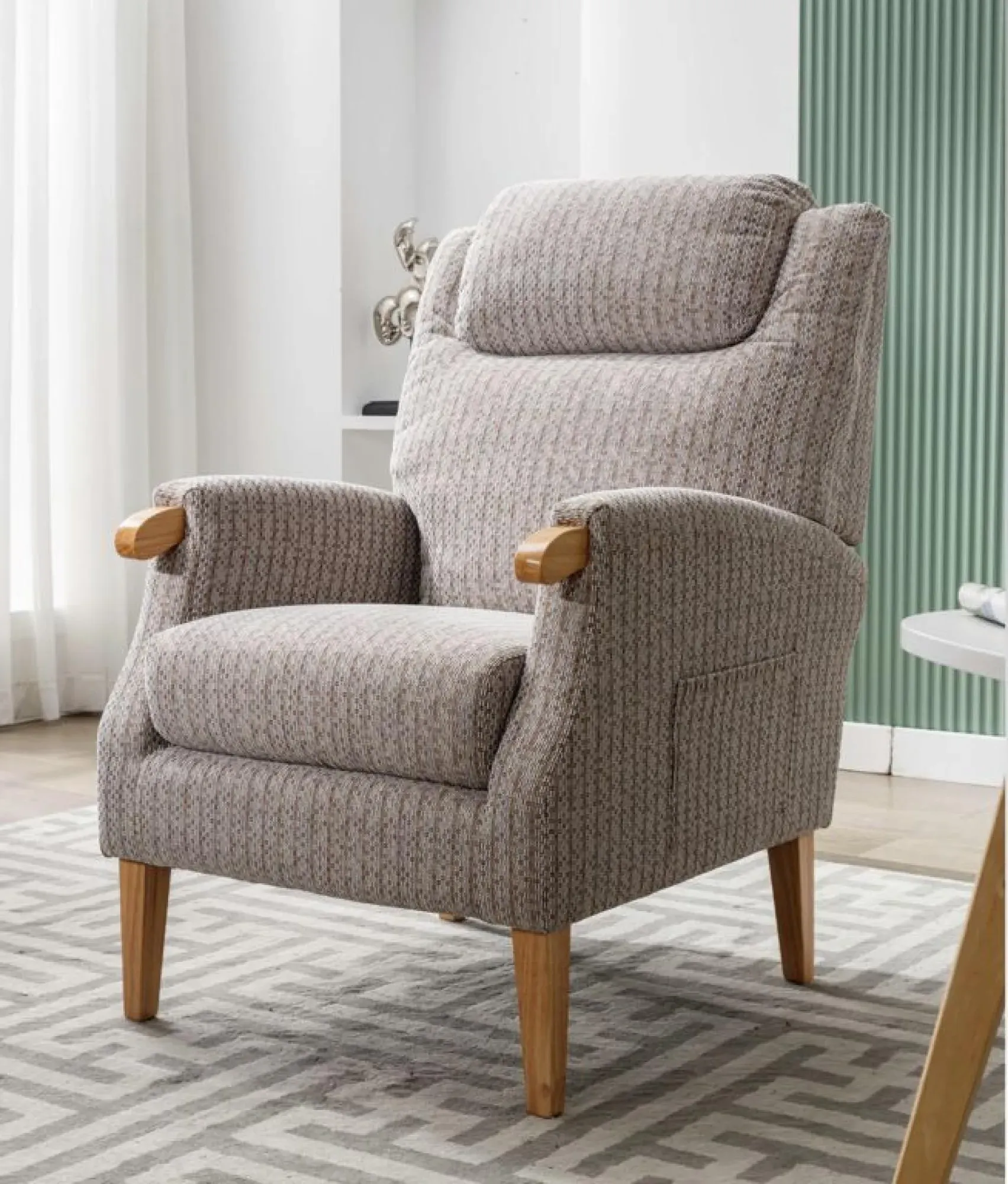 Lisbon Fireside Armchair - Natural, Fabric