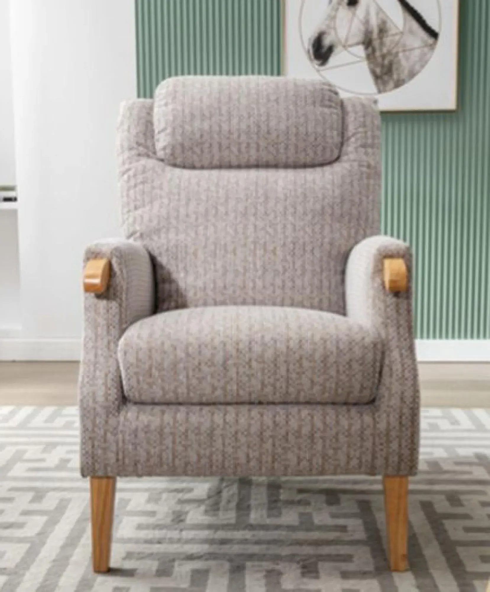 Lisbon Fireside Armchair - Natural, Fabric