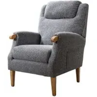 Lisbon Fireside Armchair - Steel Blue, Fabric