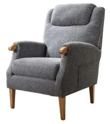 Lisbon Fireside Armchair - Steel Blue, Fabric