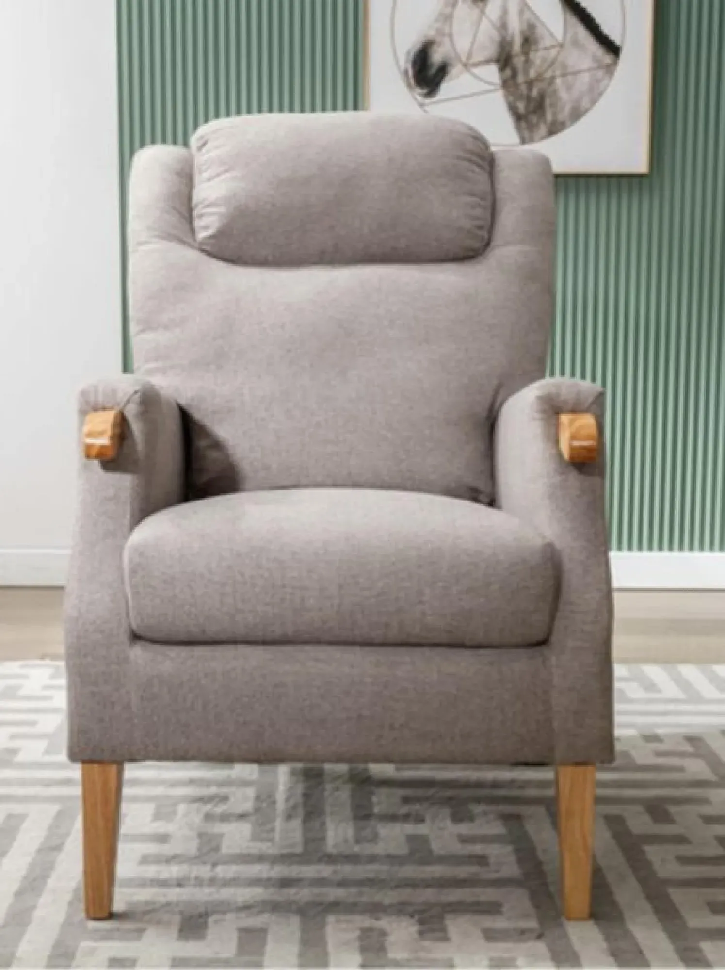 Lisbon Fireside Armchair - Taupe, Fabric