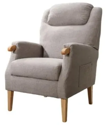 Lisbon Fireside Armchair - Taupe, Fabric
