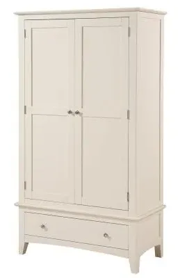 Luciana 2 Door 1 Drawer Wardrobe - Ivory