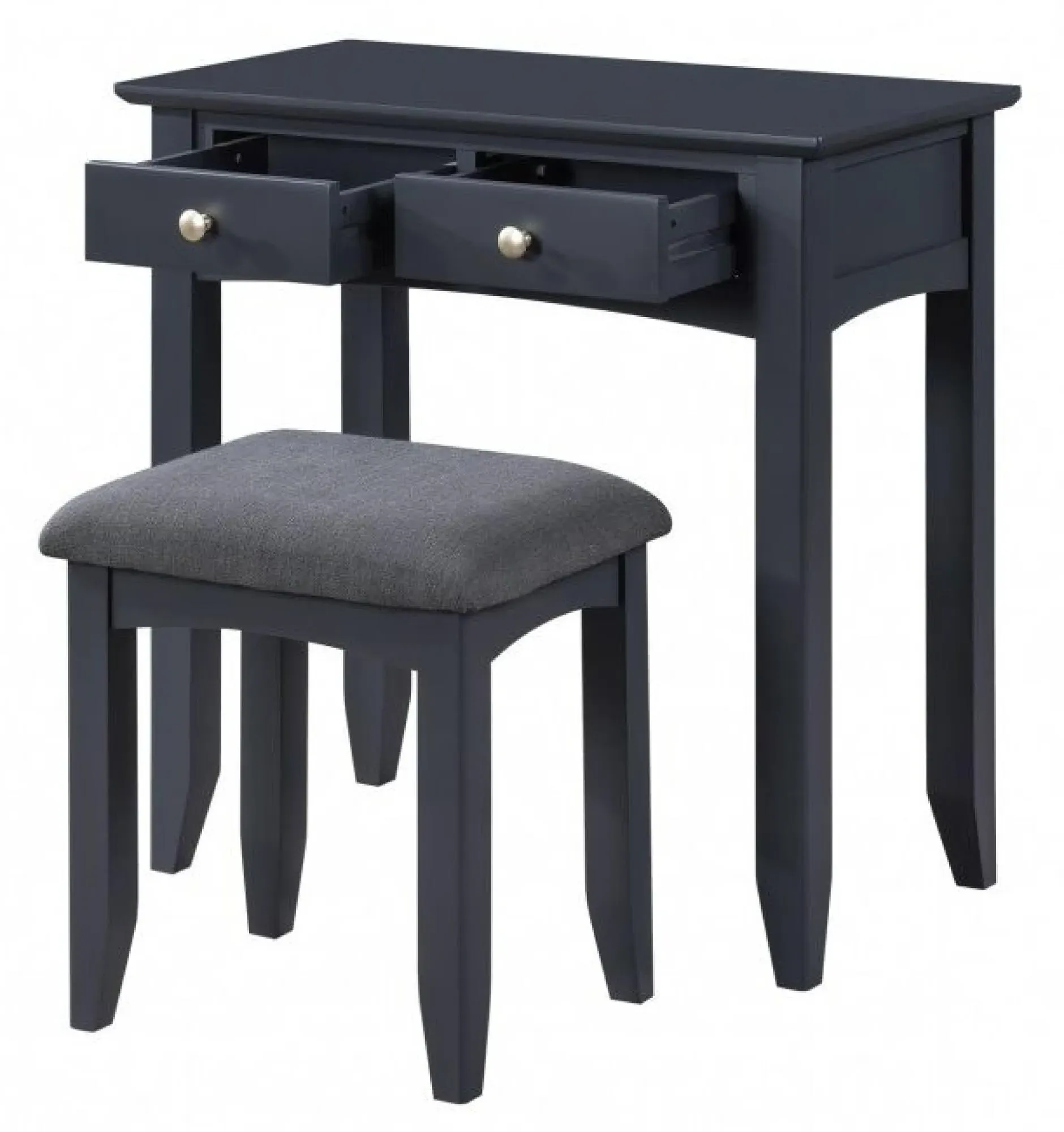 Luciana 2 Drawer Dressing Table and Stool - Black
