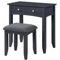 Luciana 2 Drawer Dressing Table and Stool - Black