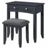 Luciana 2 Drawer Dressing Table and Stool - Black
