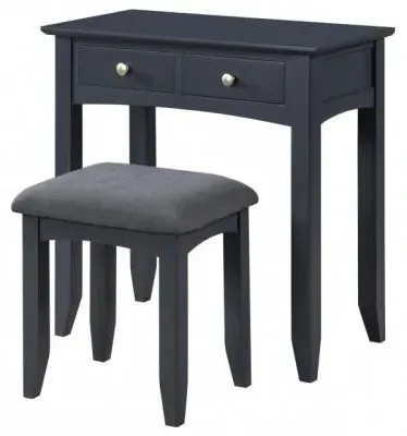Luciana 2 Drawer Dressing Table and Stool - Black image