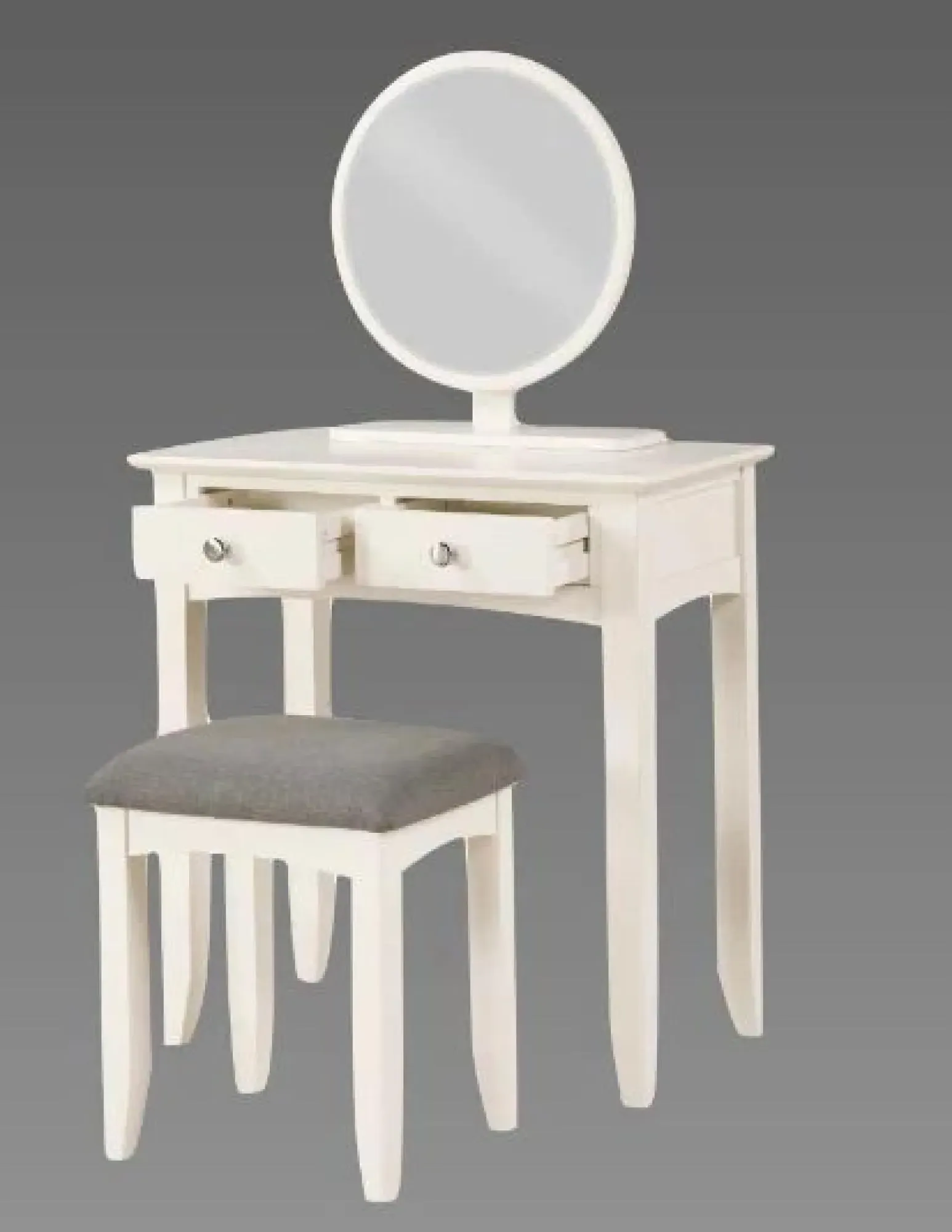 Luciana 2 Drawer Dressing Table and Stool - Ivory