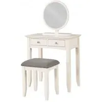 Luciana 2 Drawer Dressing Table and Stool - Ivory
