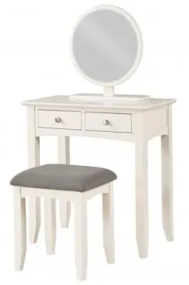 Luciana 2 Drawer Dressing Table and Stool - Ivory