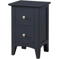 Luciana 2 Drawer Narrow Bedside Cabinet - Black