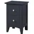 Luciana 2 Drawer Narrow Bedside Cabinet - Black