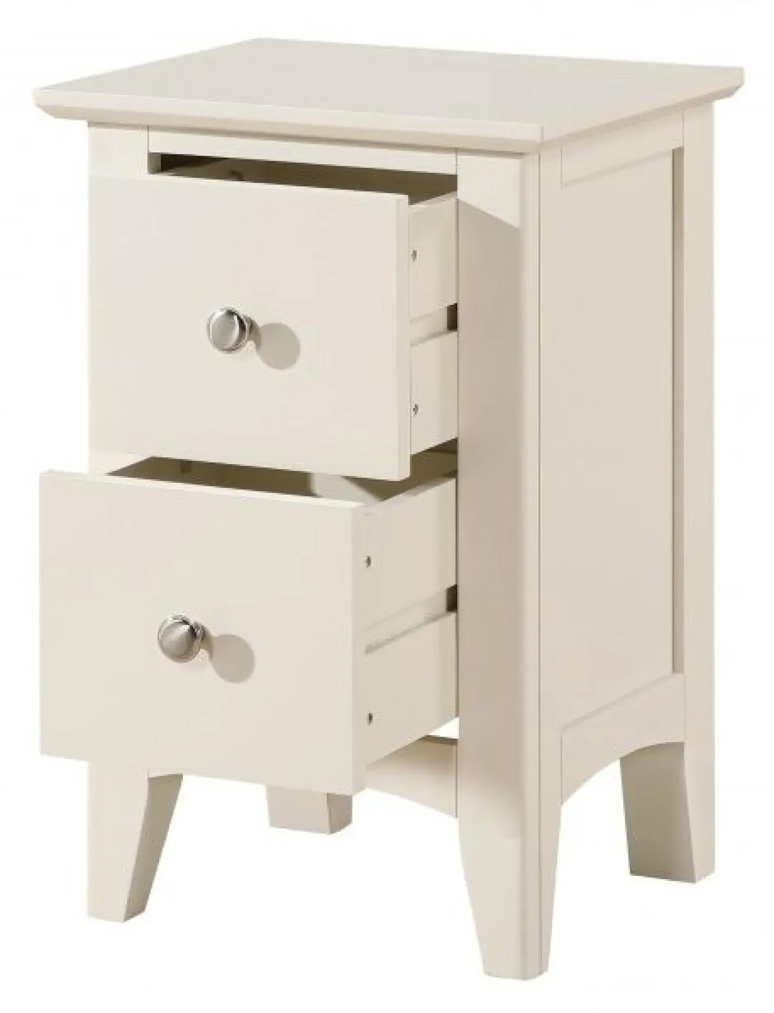 Luciana 2 Drawer Narrow Bedside Cabinet - Ivory