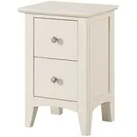 Luciana 2 Drawer Narrow Bedside Cabinet - Ivory